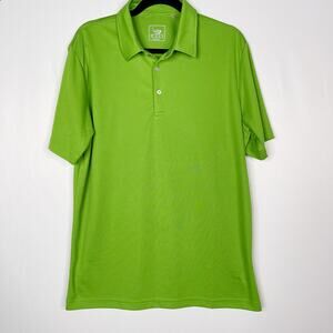 Eagle Golf Mens Large L Bright Green Short Sleeve Polo Shirt Casual